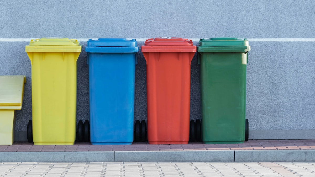 Residential recycling and waste carts at the curb